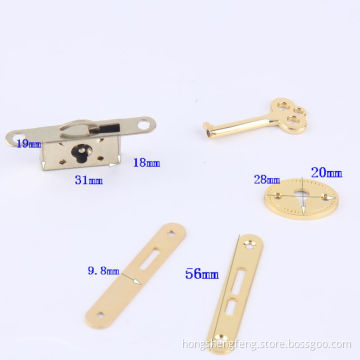 Cheap Price Gold Shiny Color 5 Parts Metal Wooden Box Key Lock